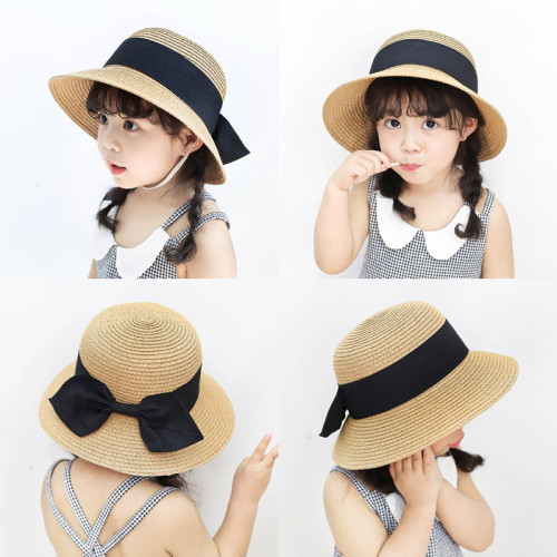 5 children‘s straw hat 3 parent-child 7 mother and daughter spring and summer sun-proof basin hat summer 2-6-8 years old girl big brim beach hat princess