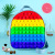 JT New Rat Killer Pioneer Large Backpack Fingertip Bubble Toy Silicone Backpack Rainbow Color Backpack Student Schoolbag