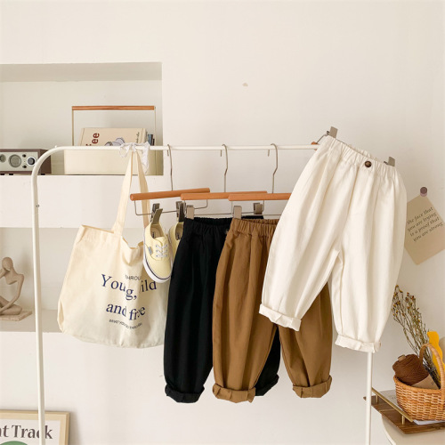 Children‘s Pants 2022 Spring New Korean Style Children‘s Radish Pants Fashionable Cute Handsome Pants Wide Leg
