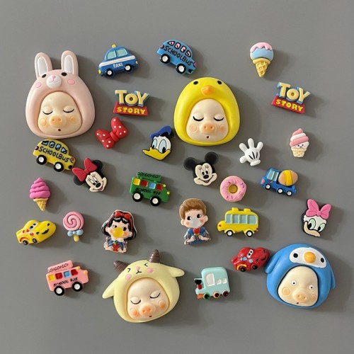 cartoon refrigerator stickers three-dimensional cute decorative magnetic stickers creative message board personalized water cup stickers 3d teaching magnetic stickers