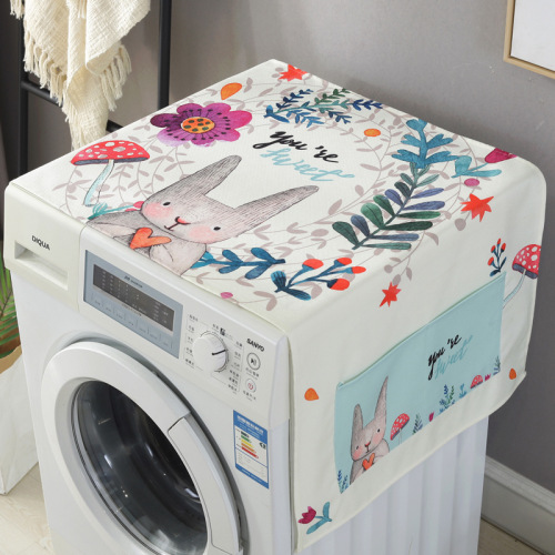 single and double door dust cover cloth dust cover gray cover nordic microwave oven drum washing machine cover waterproof sunscreen