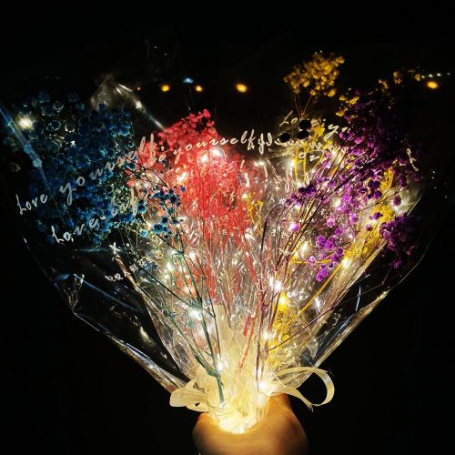 internet celebrity dried flower wholesale colorful luminous starry sky preserved fresh flower finished bouquet flash starry sky silk flower little daisy