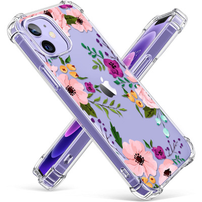 Iphone13 Floral 2022 New Four-Corner Drop-Resistant TPU Mobile Phone Shell for Apple 13pro Samsung S30 +