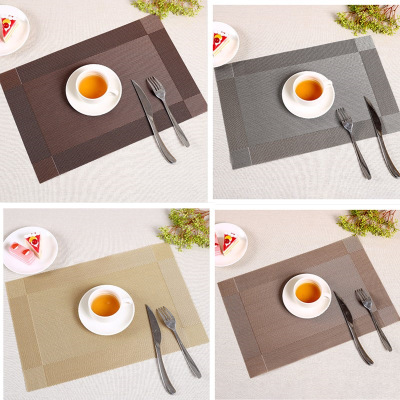 Spot Diagonal Frame Placemat PVC Dining Table Cushion Disposable Woven Thickening Heat Insulation Pad Restaurant Supplies Tea Strainer Mat