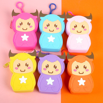 Factory Wholesale Korean Cute Cartoon Silicone Earphone Bag Portable Storage Bag Coin Purse Children's Bags
