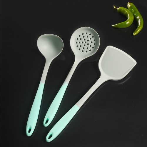 factory spot silicone shovel two-color stitching silicone spatula kit non-stick spatula kitchen tools