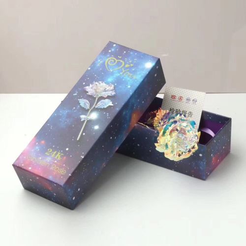luminous rose gold foil colorful color changing flower valentine‘s day gift gold store opening festival gift foreign trade supply