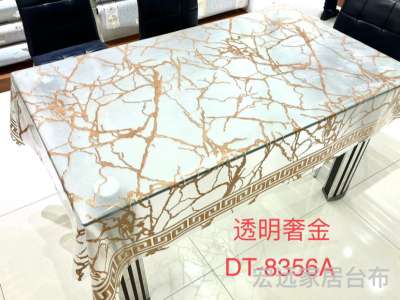 PVC High-End Transparent Light Luxury Gold Tablecloth