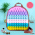 JT New Rat Killer Pioneer Large Backpack Fingertip Bubble Toy Silicone Backpack Rainbow Color Backpack Student Schoolbag