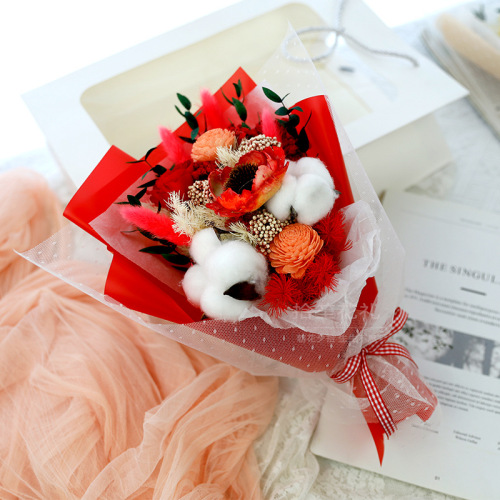 online celebrity goddess festival bouquet with hand gift exquisite rose gift for girlfriend mother‘s day dried flower eternal flower wholesale