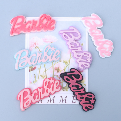 two-color barbie letter card barbie quicksand diy cream glue mobile phone shell material package refrigerator sticker resin accessories