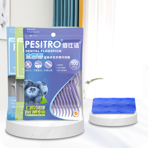 baishi tooth cleaning thread stick bag 100 pieces disposable high and fine teeth picking toothpick more than dental floss box flavors factory wholesale