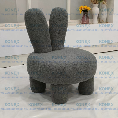 Internet Celebrity Small Dehaired Angora Armchair Small Apartment Bedroom Wool Clothing Store Light Luxury Stool Living Room Chair Fabric Lazy Sofa