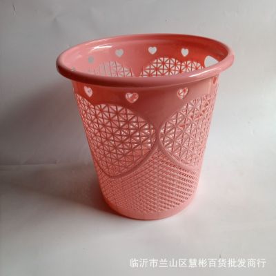 Factory Wholesale Fashion Handle Hollow Plastic Trash Can Nice Office Home Dormitory Commercial Wastebasket
