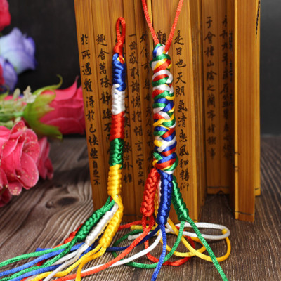 Ethnic Style Hand-Woven Tibetan Tassel Color Small Cordyceps Knot Dorje Knot Cordyceps Knot Pendant Car Hanging Wholesale