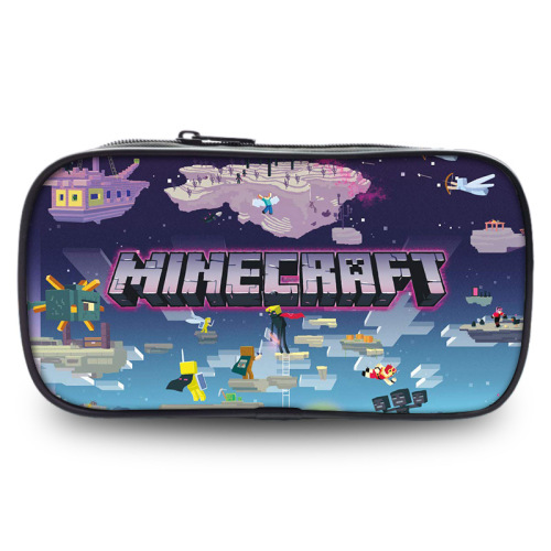 my world square capacity pencil case pupils‘ stationery bag printed pattern pencil case one-piece delivery