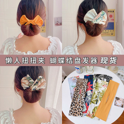 Popular Online Influencer Headdress Lazy Magic Banana Clip Hair Band Bun Bow Updo Gadget Female Tie-up Hair