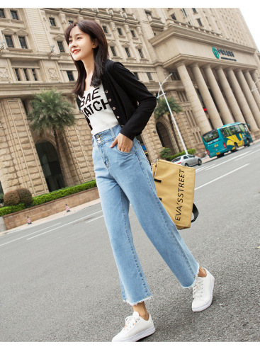 pants women‘s summer 2022 cross-border foreign trade women‘s jeans high waist straight jeans spring women‘s cropped pants