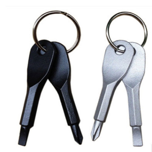 Portable Screwdriver Outdoor EDC Portable Multi-Function Tool One-Word Screwdriver Cross Screwdriver with Key Ring