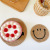 New Cotton and Linen Smiley Face Coaster Artificial Woven Placemat Nordic and Japanese Style Heat Proof Mat Smiley Face Cup Mat Bowl Mat Spot