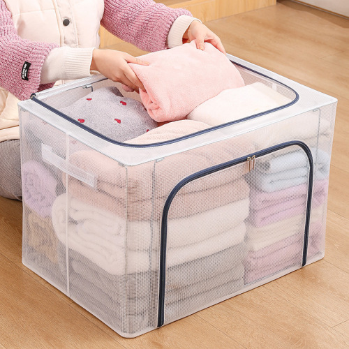 new nylon mesh storage box steel frame breathable folding storage box large quilt moving storage box waterproof