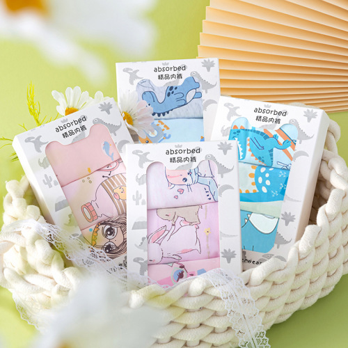 [3 boxed] boys‘ underwear pure cotton girls‘ baby boxers children‘s underwear wholesale