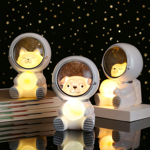 galaxy guardian astronaut atmosphere night light cartoon cute pet resin desktop decoration for children birthday gifts