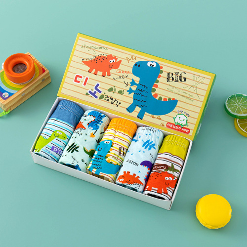 korean style a children‘s cotton triangle boys‘ underwear cartoon printed shorts for medium and large children