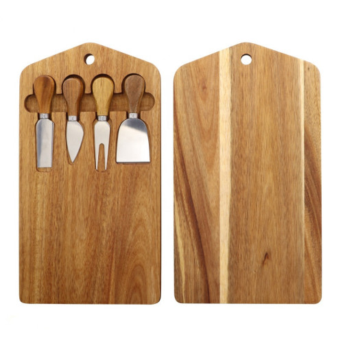 Cross-Border Spot Acacia Wood Cutting Board Chopping Board Wooden Cheese Board Knife Combination Set Household Solid Wood Steak Board