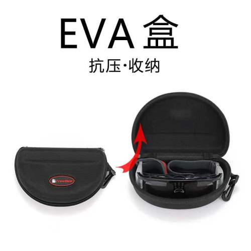 factory spot wholesale basketball glasses case eva anti-pressure zipper case black glasses case can be used as logo glasses case