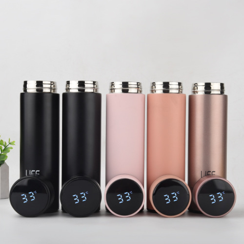 304 stainless steel led smart vacuum cup children‘s temperature display tea cup business straight cup gift making logo