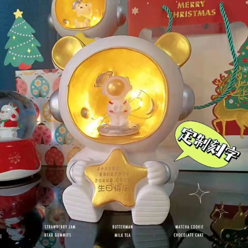 cartoon spaceman coin bank astronaut small night lamp decoration christmas elk bear tiger savings bank gift