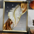 Crystal Porcelain Painting Restaurant Fresh Nordic Abstract Flower Feather Beauty Animal Decorative Painting Craft Frame Decoration