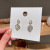 Korean Internet Celebrity Light Luxury Opal Asymmetric Earrings Women's High-Grade Zircon All-Match Earrings Sterling Silver Needle Earrings