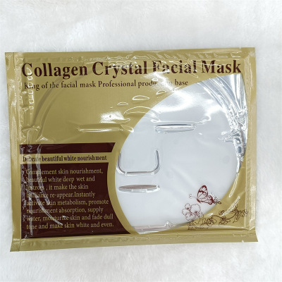 Foreign Trade Exclusive White Crystal Collagen Gold Mask. Soluble Seaweed Hydrogel English Crystal Mask