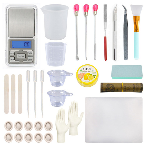 glue adjustment tool diy manual measuring cup electronic scale pencil knife dropper stirring rod poke bubble needle spoon curved tweezers