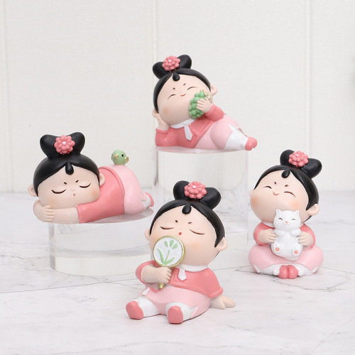 ruijie chinese court gege resin car decoration creative national style cute girl heart crafts home furnishings