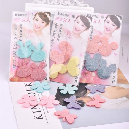 wholesale children‘s bangs stickers cute cartoon post baby headwear little girl hair accessories shiny magic stickers ft01