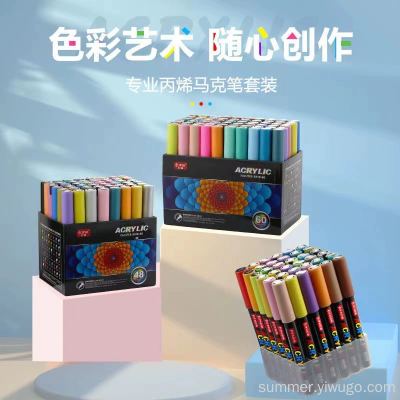 Jupai Acrylic Marking Pen Water-Based Color Painting Painting Pen 60-Color Ceramic Graffiti Gouache Marker Pen