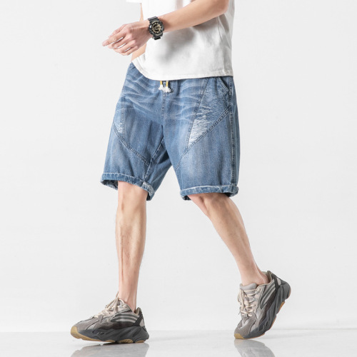 plus Size Denim short Pants Men‘s Summer 2022 New Fashion Brand Loose Half Pants Ins Casual Fifth Pants Generation 