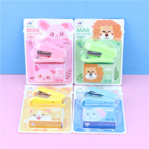 creative mini stapler set small stapler cartoon student stationery binding machine + stapler office supplies