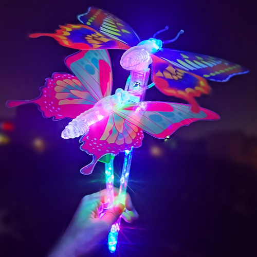 new butterfly flash fairy stick children‘s luminous toys stall drainage wave ball star sky ball magic stick