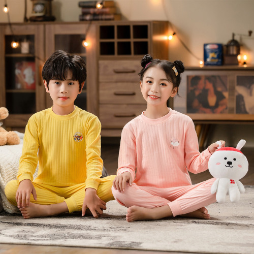 2022 autumn and winter children‘s cotton underwear suit baby single layer warm long johns top & bottom infant adjustable autumn clothes