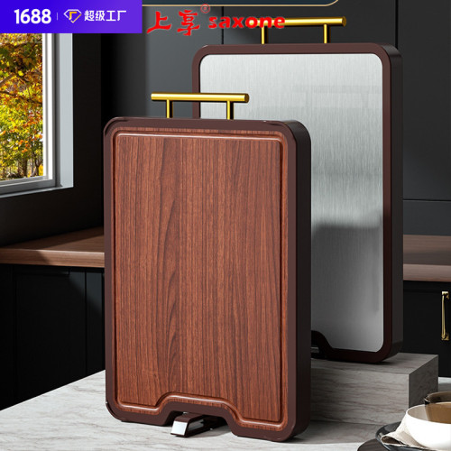 stainless steel double-sided cutting board household thickened mildew-proof ebony cutting board 304 stainless steel cutting board cutting board wholesale