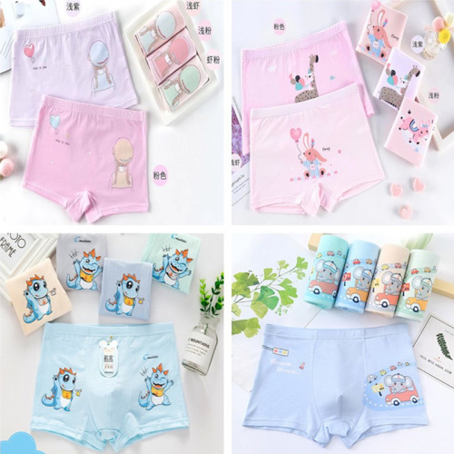 Children‘s Underwear Boys and Girls Modal Cotton Baby Cotton Boxer Big Middle Children Baby Underwear Students‘ Pants Wholesale
