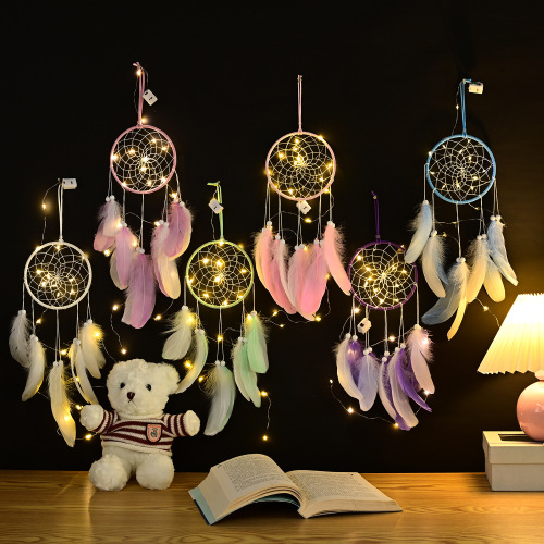 home decoration girl‘s room pendant simple dreamcatcher small night lamp hand-woven cute birthday gift