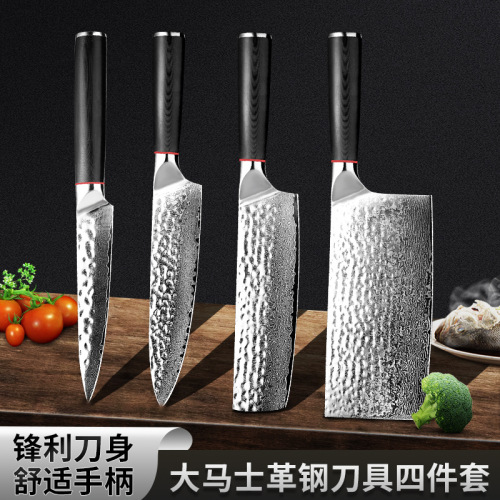 Foreign Trade Damascus Knife Set Chef Professional Stainless Steel Kitchen Knife Full Set Household Kitchen Knife Set Cross-Border