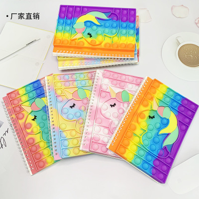 Amazon New Notebook Deratization Pioneer Unicorn Notepad Coil Loose Spiral Notebook Bubble Music Decompression Toy