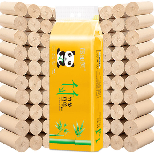 Toilet Paper Roll Paper Household Direct Batch One-Piece Delivery Taobao WeChat Business Hand Tissue Natural Color Toilet Roll Paper Wholesale