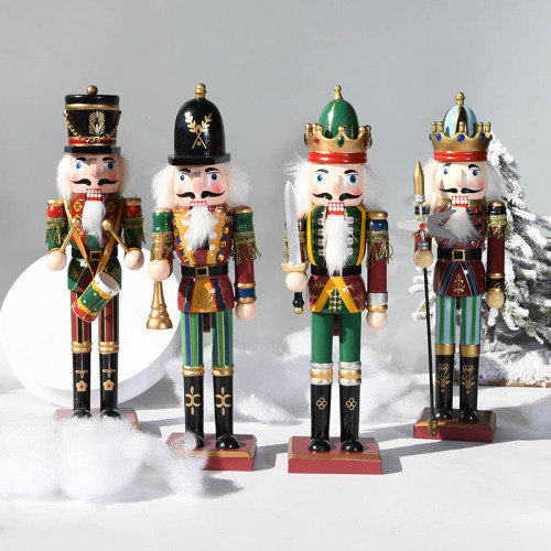 30cm nutcracker puppet tin soldier doll soldier wood nutcracker foreign trade spot retro christmas small ornaments